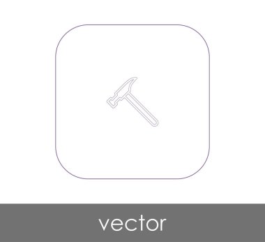 araç düz simgesini çekiç, illüstrasyon vektör