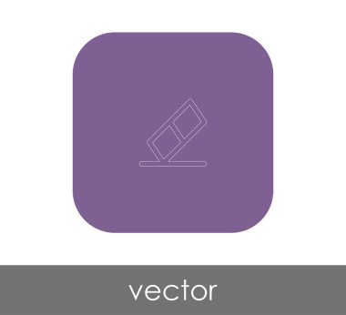 silgi düz simgesi, vektör illüstrasyonu