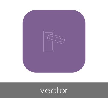 Kapı tokmağı simgesi, logo, vektör çizim 