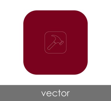 araç düz simgesini çekiç, illüstrasyon vektör