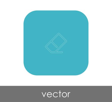 silgi düz simgesi, vektör illüstrasyonu