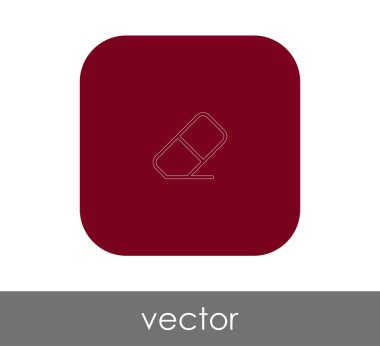 silgi düz simgesi, vektör illüstrasyonu