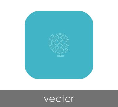 Dünya küre simgesi web tasarım ve uygulamaları, vektör çizim için