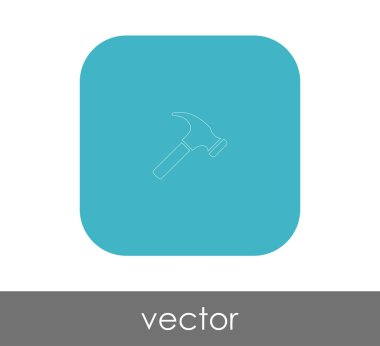 araç düz simgesini çekiç, illüstrasyon vektör