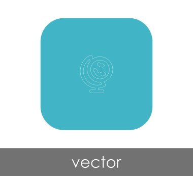 Dünya küre simgesi web tasarım ve uygulamaları, vektör çizim için