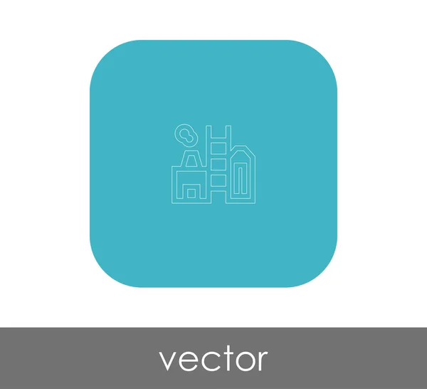 Factory flat icon — Stock Vector