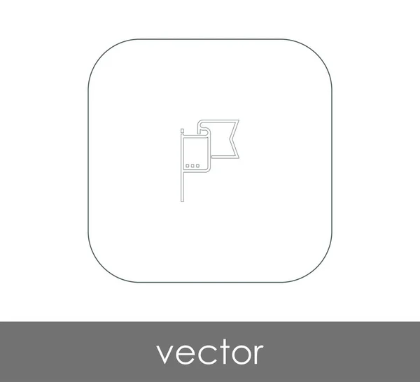 Flaggskylt Ikon Vektor Illustration — Stock vektor