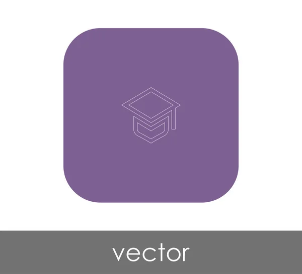 Graduierung Mütze Symbol Vektorillustration — Stockvektor