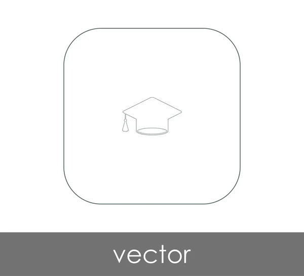 Ícone Boné Graduação Ilustração Vetorial — Vetor de Stock