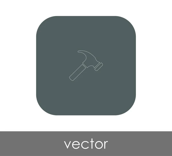 Herramienta Martillo Icono Plano Vector Ilustración — Vector de stock