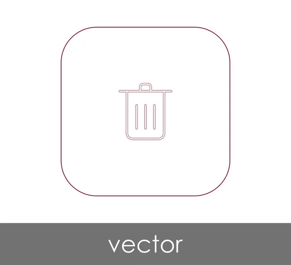 Vector Ilustración Diseño Basura Icono Papelera — Vector de stock