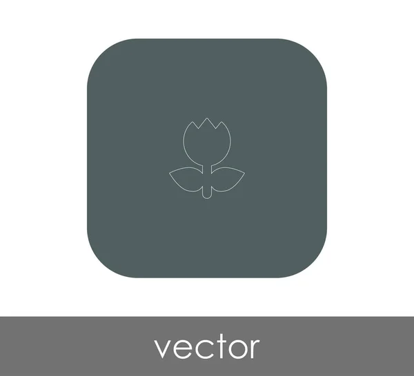 Virág Aláírás Ikonra Vektoros Illusztráció — Stock Vector