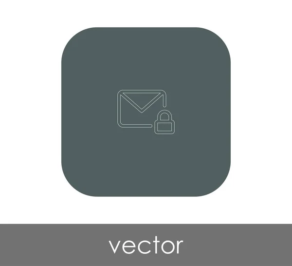 Icono Correo Electrónico Seguro Ilustración Vectorial — Vector de stock