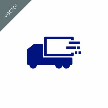 dağıtım kamyonu simgesi, vektör illüstrasyonu