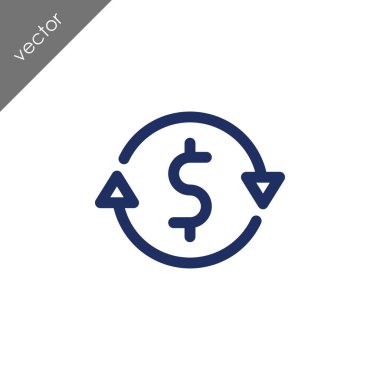 para birimi değişim simgesi, vektör illüstrasyonu