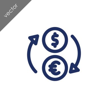 para birimi değişim simgesi, vektör illüstrasyonu