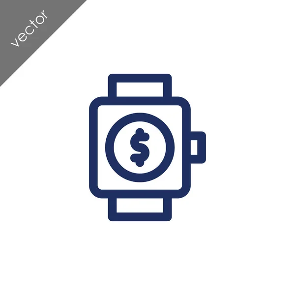 Smart Watch Banking Icon Vector Illustration — Stock Vector