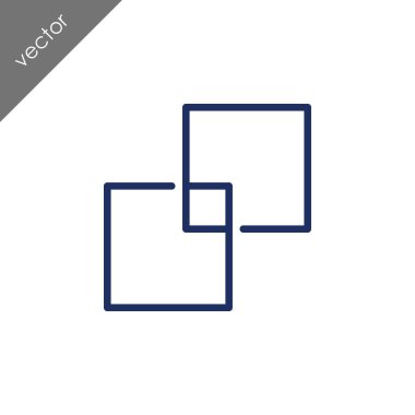 Şekil alanı simgesi, vektör çizim kesiştiği