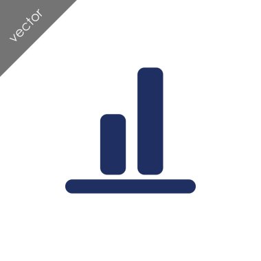 Dikey grafik düz simgesi, vektör çizim