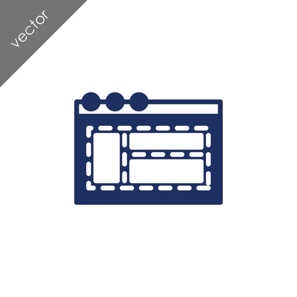 Plochá Ikona Prohlížeče Vektorová Ilustrace — Stockový vektor