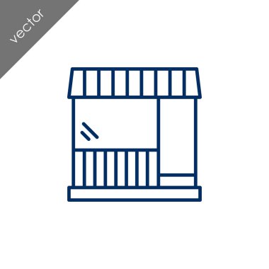 Dükkanı düz simgesi, vektör çizim