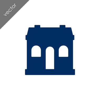 ev düz simgesi, vektör illüstrasyonu