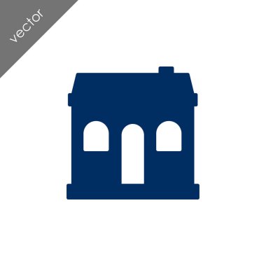 ev düz simgesi, vektör illüstrasyonu