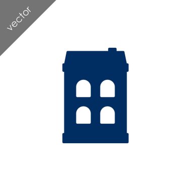 ev düz simgesi, vektör illüstrasyonu