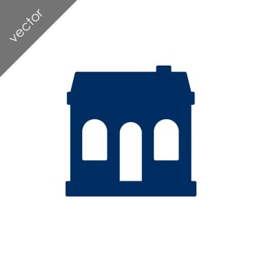 ev düz simgesi, vektör illüstrasyonu