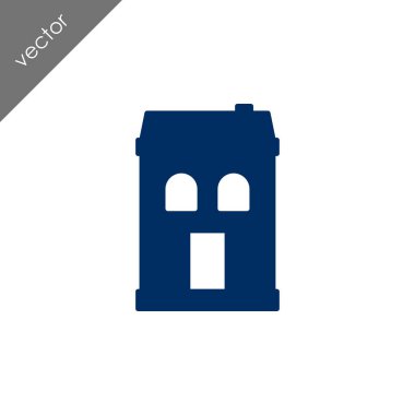 ev düz simgesi, vektör illüstrasyonu