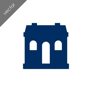 ev düz simgesi, vektör illüstrasyonu