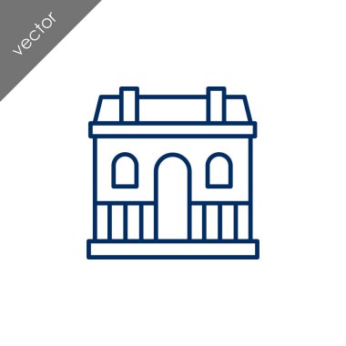 ev düz simgesi, vektör illüstrasyonu