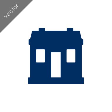 ev düz simgesi, vektör illüstrasyonu