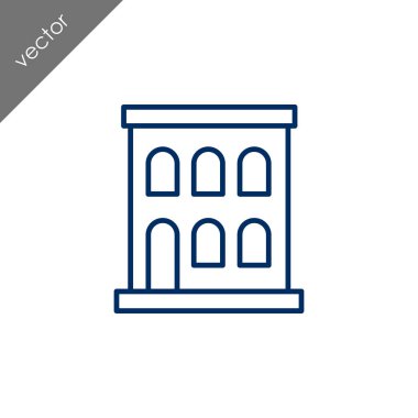 ev düz simgesi, vektör illüstrasyonu