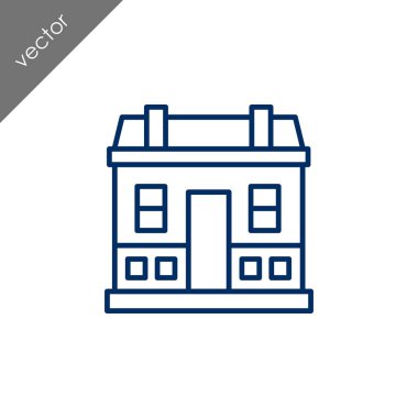 ev düz simgesi, vektör illüstrasyonu