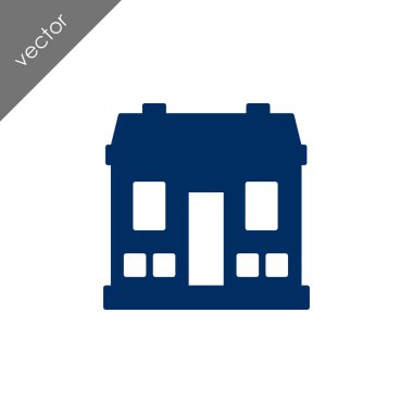 ev düz simgesi, vektör illüstrasyonu