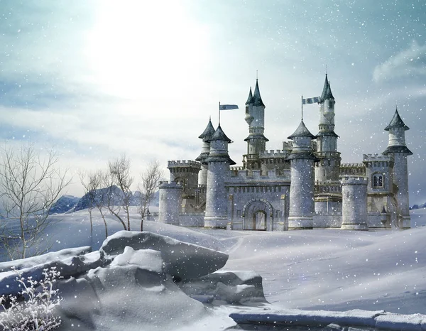 Enchanted Winter Fairytale Princess Castle — Stock Photo, Image