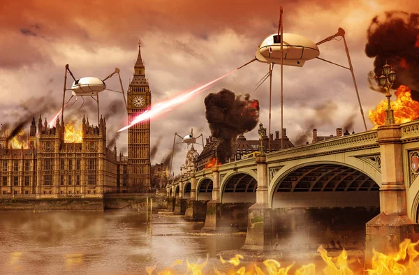 Alien Invasion of London — Stock Photo, Image