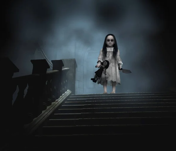 Halloween concepto miedo fantasma niño —  Fotos de Stock