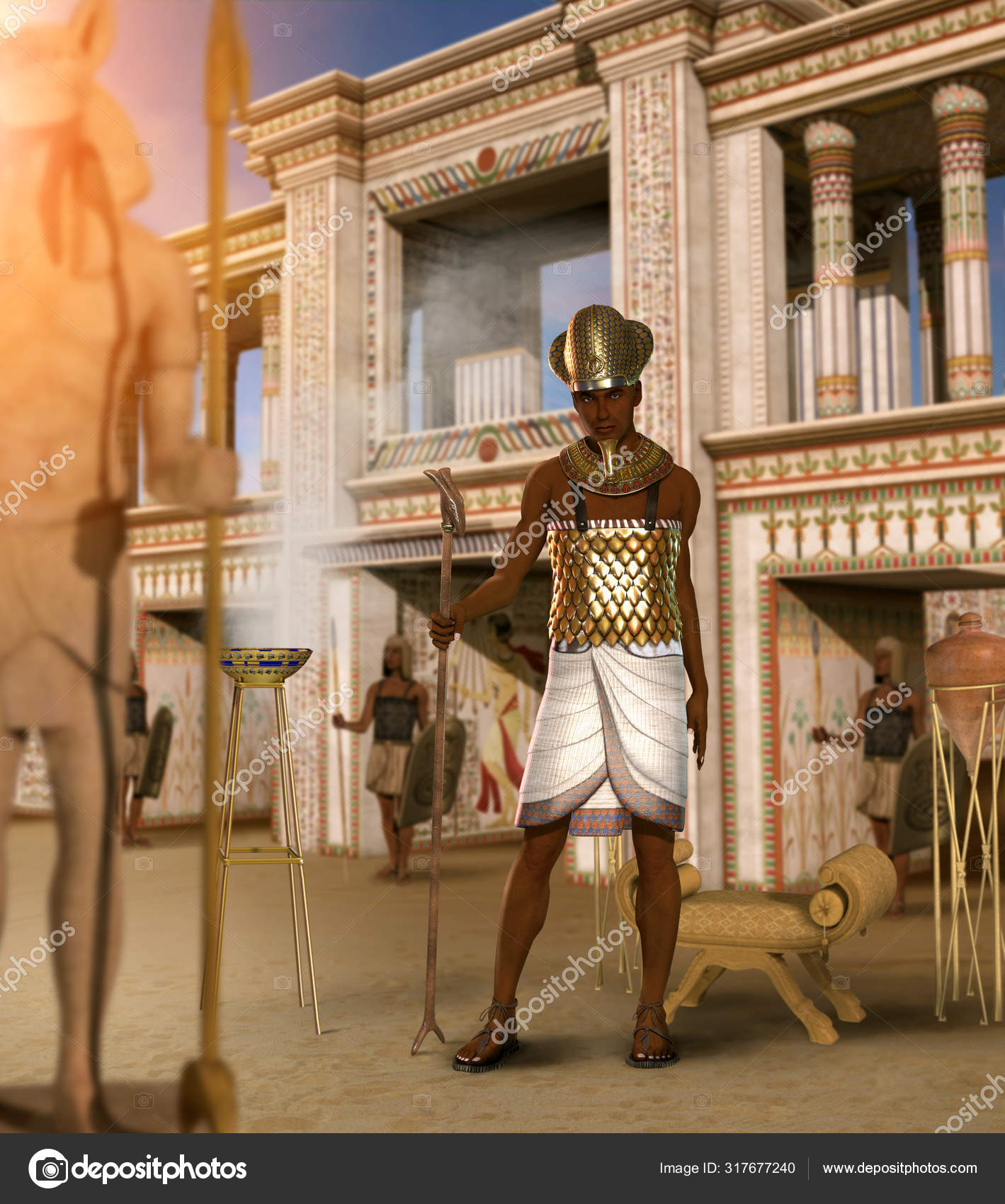 Ancient Egyptian king pharaoh Ramses II in his palace Stock Photo by  ©ratpack2 317677240
