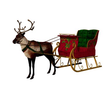 Noel Baba Noel Geyiği ve Kızak