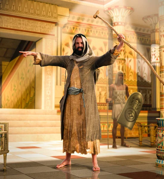 Moses Demands Egypts Pharaoh Let People Render — Stock Photo, Image