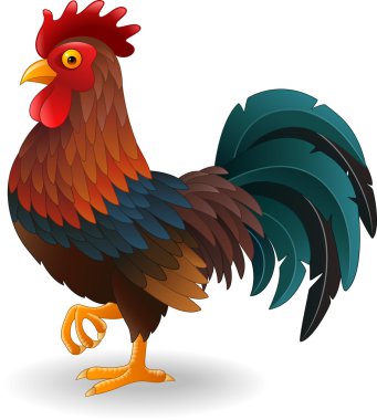 Cute rooster cartoon clipart