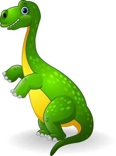 Dinosaurio verde de dibujos animados — Vector de stock