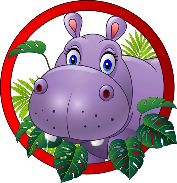 Cartoon hippo mascotte — Stockvector