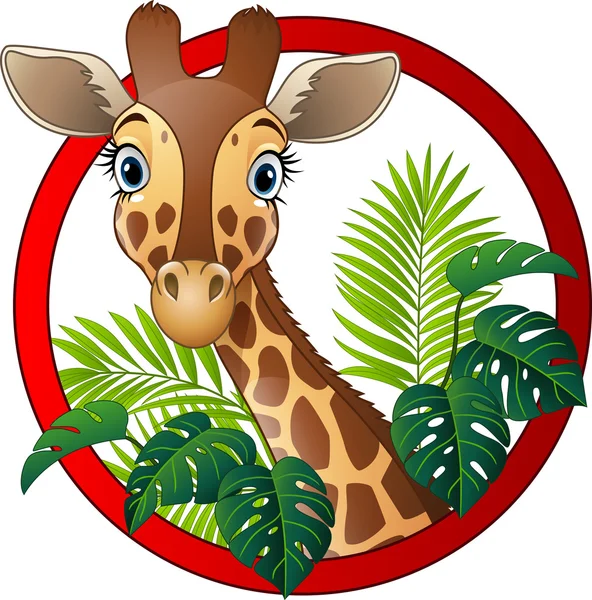 Mascote de girafa de desenhos animados — Vetor de Stock