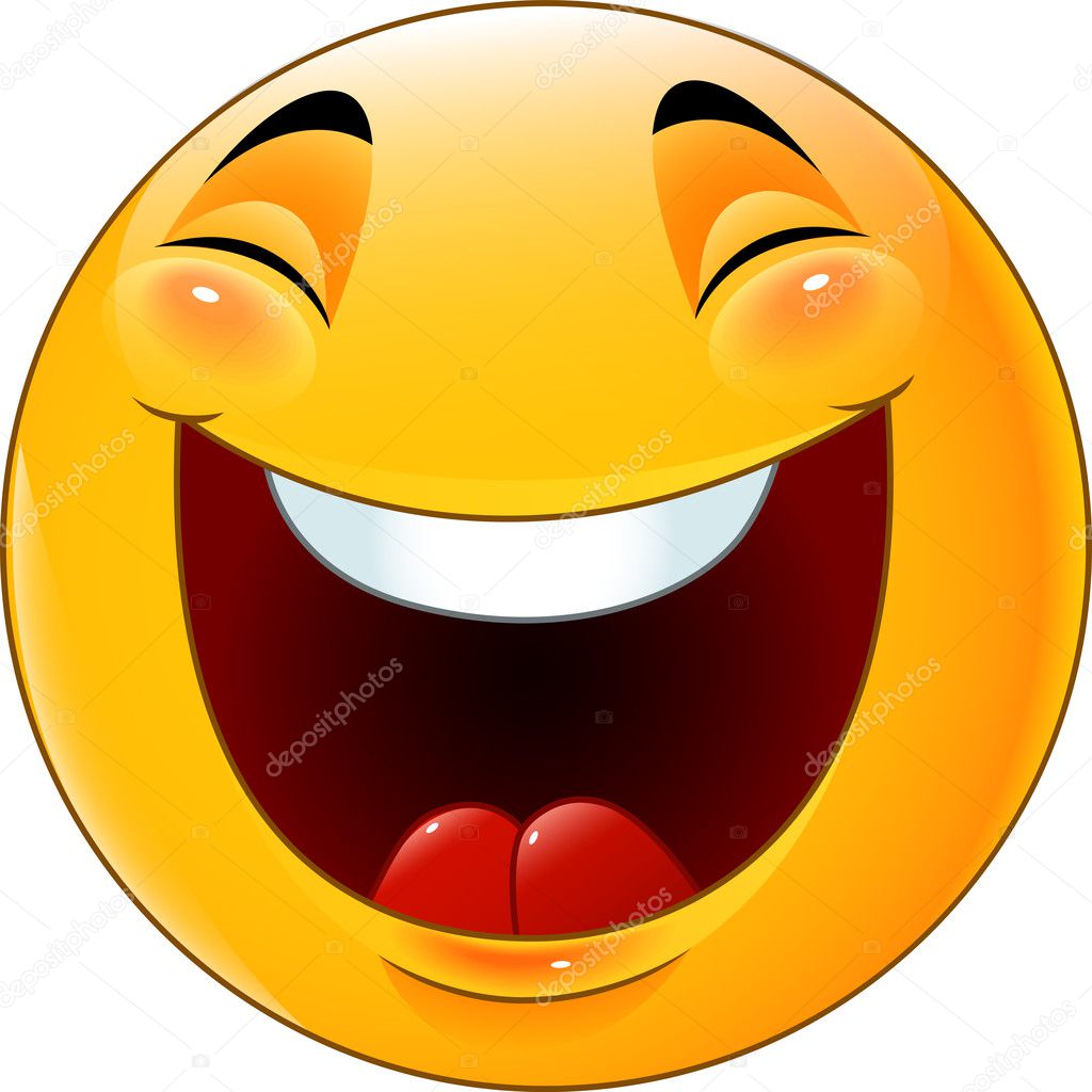 Cartoon smiley emoticon laughing