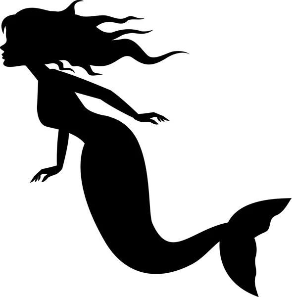 Sirena silueta natación — Archivo Imágenes Vectoriales