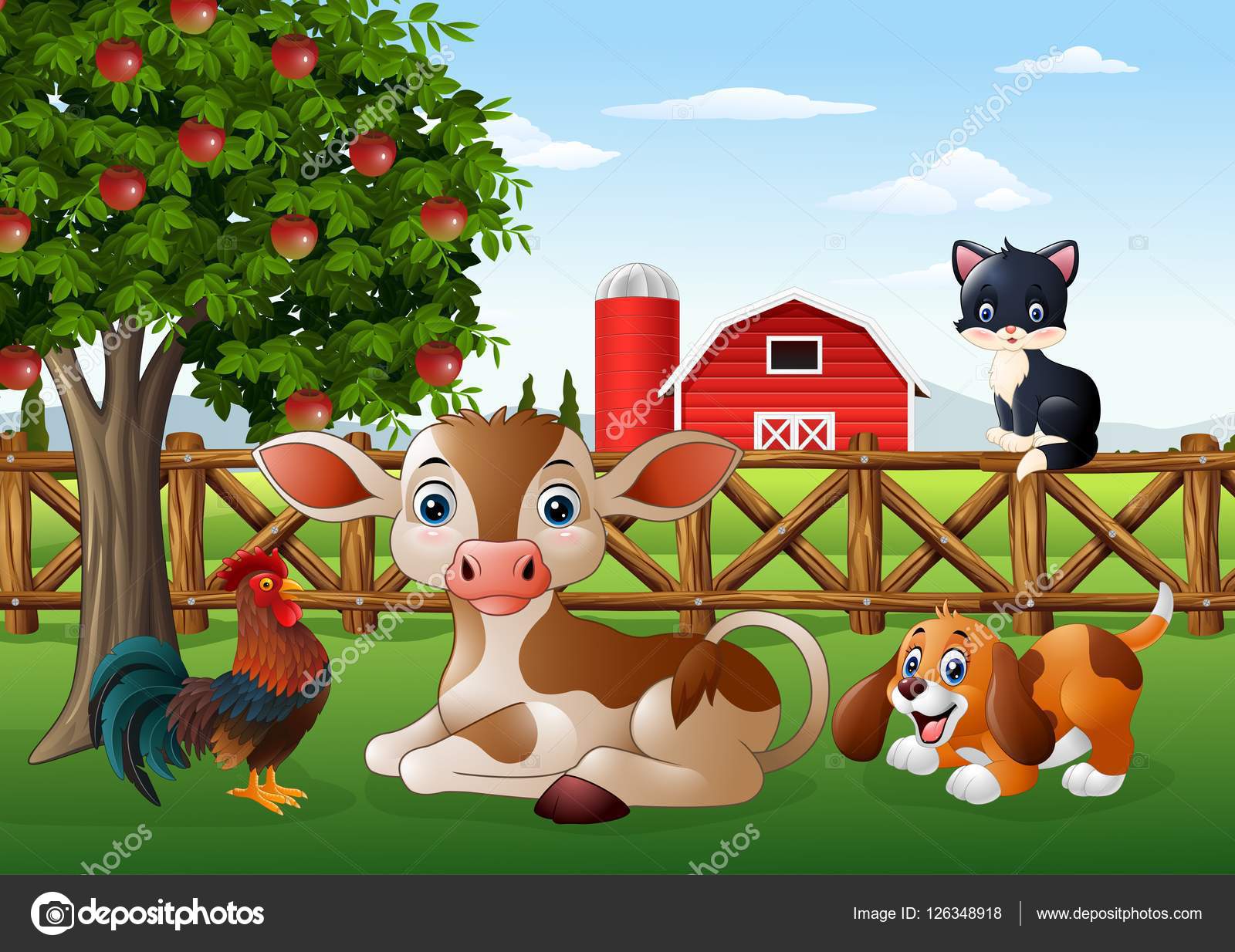 Cartoon farm animals Stock Vector Image by ©dreamcreation01 #126348918