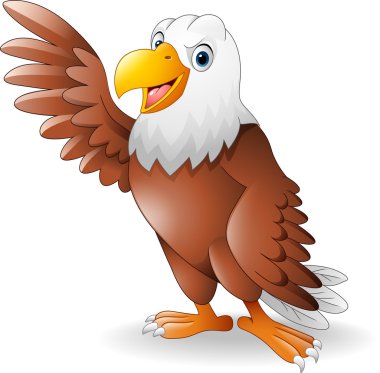 Cartoon eagle presenting